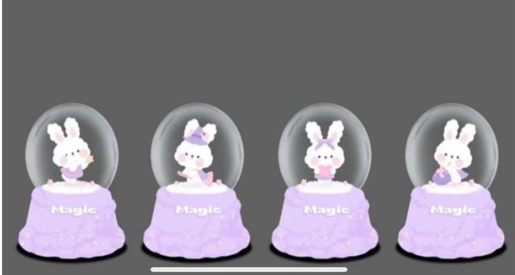 Magic Mini Tavşan Işıklı Cam Kar Küresi