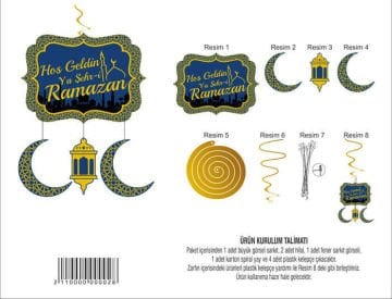 Hoş Geldin Ya Şehr-i Ramazan Varaklı Sarkıt Süs