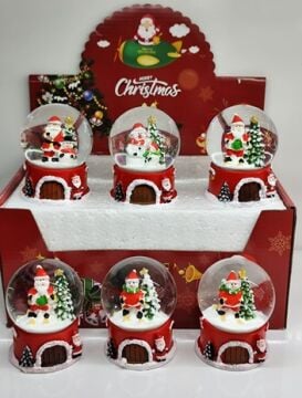 Işıklı Noel Baba Kardan Adam Yılbaşı Cam Kar Küresi