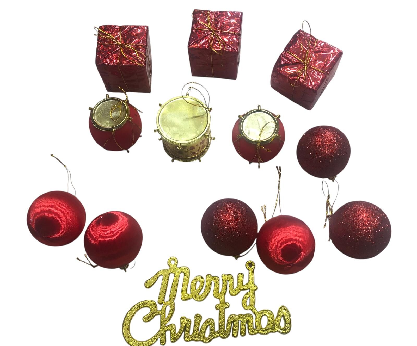 Yılbaşı Çam Ağacı Süsüleri Mery Christmas (13 Parça)