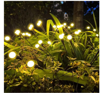 Solar Güneş Enerjili 8 Ledli Sarı Bahçe Çiti Aydınlatma Lambası