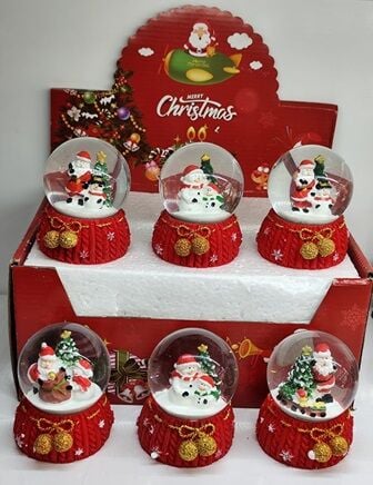 Işıklı Noel Baba Kardan Adam Yılbaşı Cam Kar Küresi