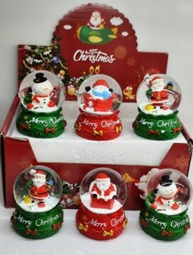 Merry Christmas Noel Baba Kardan Adam Işıklı Yılbaşı Kar Küresi