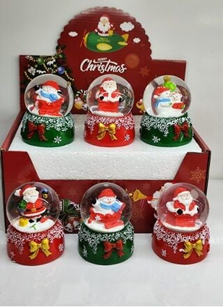 Yılbaşı Noel Baba Kardan Adam Işıklı Cam Kar Küresi