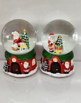 Işıklı Noel Baba ve Çam Ağacı Temalı Müzikli Cam Kar Küresi
