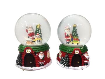 Işıklı Noel Baba ve Çam Ağacı Temalı Müzikli Cam Kar Küresi