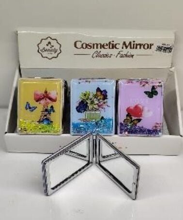 Renkli Kelebekler Tasarım Sulu Dikdörtgen Makyaj Aynası