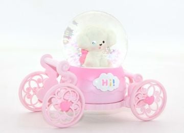 Dekoratif Işıklı Bal Kabağı İçinde Köpek Cam Küre Biblosu