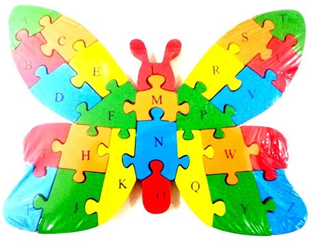 Ahşap Kelebek Figürlü Puzzle Yapboz