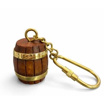 Dekoratif Pirinç Fıçı Anahtarlık