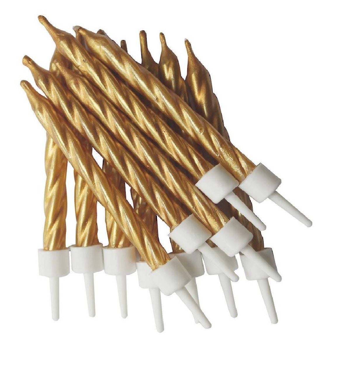 Gold Küçük Burgulu Mum 10'lu (7.5 cm)