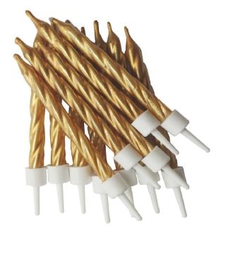 Gold Küçük Burgulu Mum 10'lu (7.5 cm)