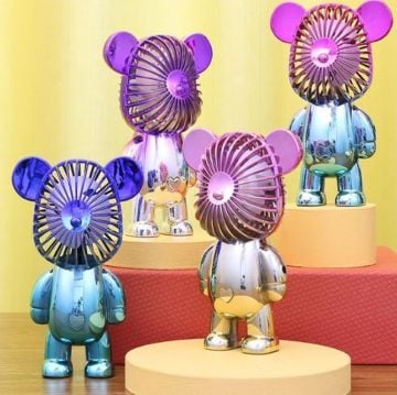 Usb Şarjlı Sevimli Ayıcık El Fanı