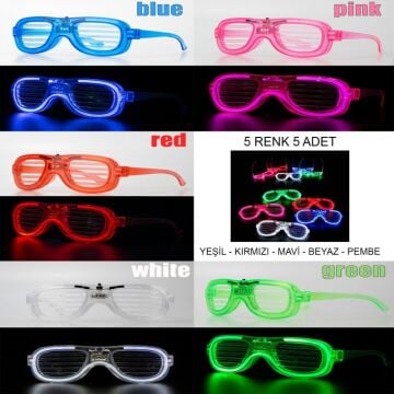 Led Işıklı Çizgili Parti Gözlüğü