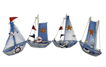 Dekoratif Marin Ahşap Yelkenli Gemi Maketi (15 cm x 10 cm)