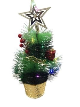 Dekoratif Mini Yapay Işıklı Yılbaşı Ağacı (30 cm)