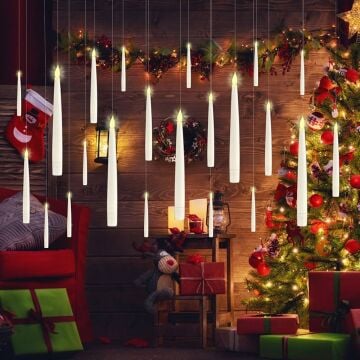 Uzaktan Kumandalı Sihirli Değnekli Havada Asılı Duran Mumlar 12'li
