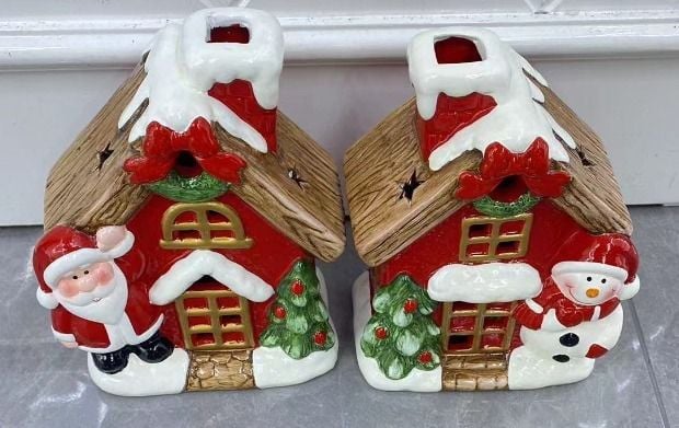 Yılbaşı Hediyesi Işıklı Dağ Evi Tasarım Kardan Adam Noel Baba Biblosu
