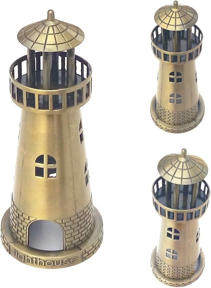 Dekoratif Metal Deniz Feneri Biblosu (18 cm)