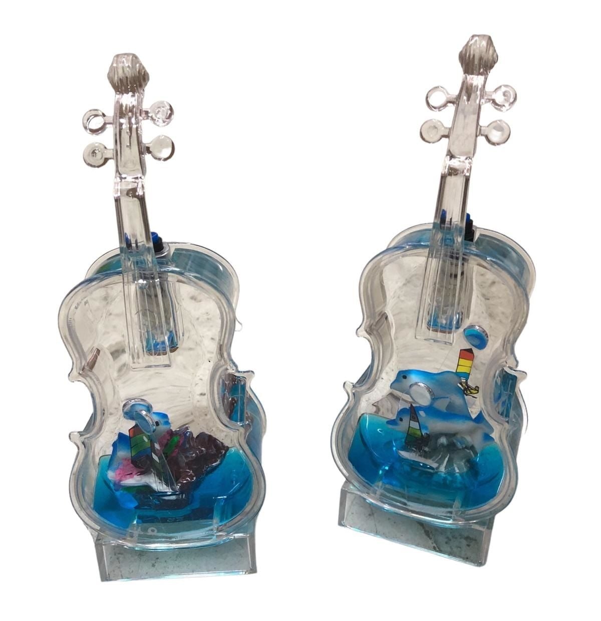 Dekoratif Viyolonsel Tasarımlı Işıklı Sulu Biblo