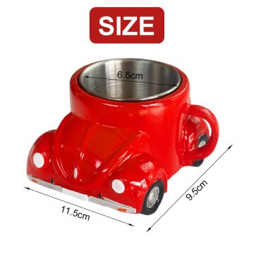 Araba Şeklinde Kahve Fincanı Kupa Bardak Kırmızı