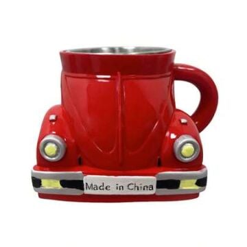 Araba Şeklinde Kahve Fincanı Kupa Bardak Kırmızı