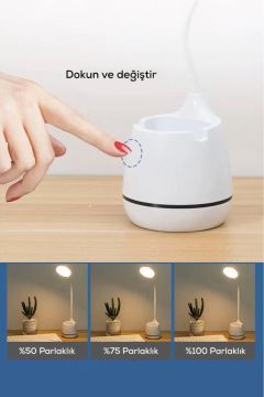 3 Kademeli Dokunmatik Led Esnek Şarjlı Masa Lambası