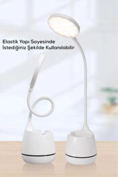 3 Kademeli Dokunmatik Led Esnek Şarjlı Masa Lambası