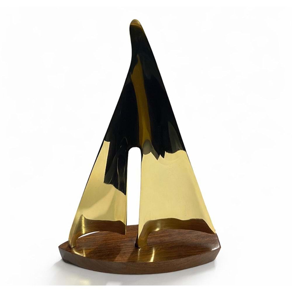 Dekoratif Pirinç Yelken Gemi Biblosu (23 cm x 15 cm)