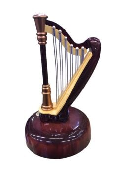 Nostaljik Arp Tasarımlı Kurmalı Müzik Kutusu (17 cm)