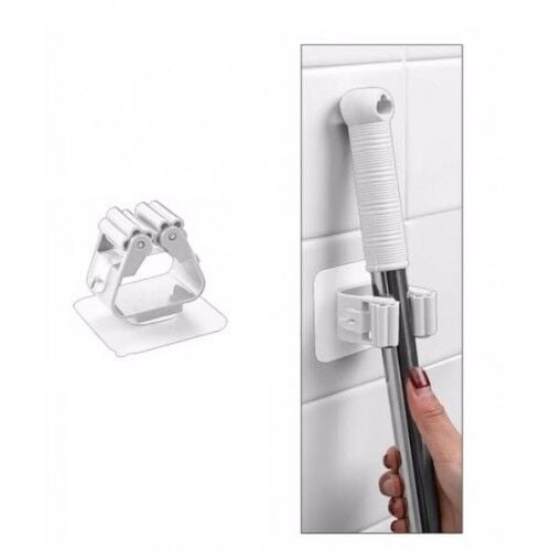Yapışkanlı Pratik Beyaz Mop Tutucu
