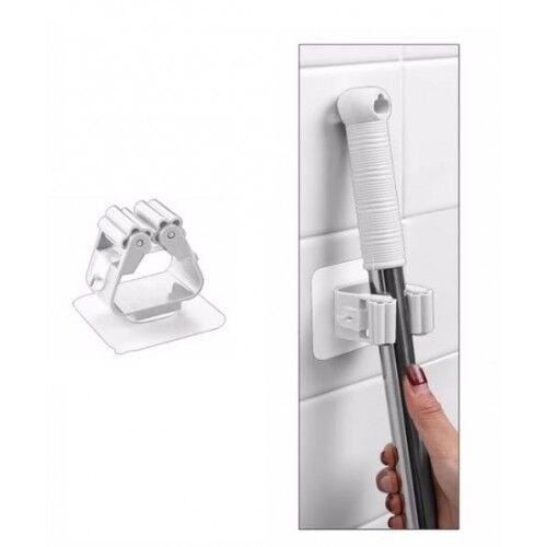 Yapışkanlı Pratik Beyaz Mop Tutucu