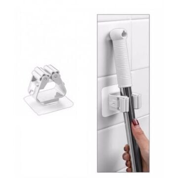 Yapışkanlı Pratik Beyaz Mop Tutucu