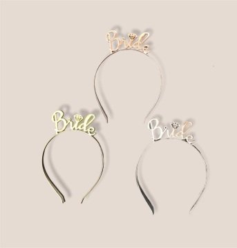 Metal Bride Yazılı Kına Gecesi Gelin Tacı