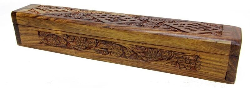 Dekoratif Oymalı Ahşap Çubuk Ve Konik Tütsü Kutusu
