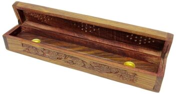 Dekoratif Oymalı Ahşap Çubuk Ve Konik Tütsü Kutusu