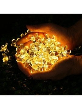Solar Güneş Enerjili 30 Ledli Çiçekli Gün Işığı Bahçe Aydınlatma