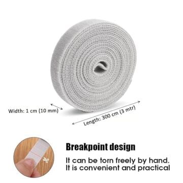 Kesilebilir Kablo Düzenleyici Cırt Bant (3 Mt X 10 mm)
