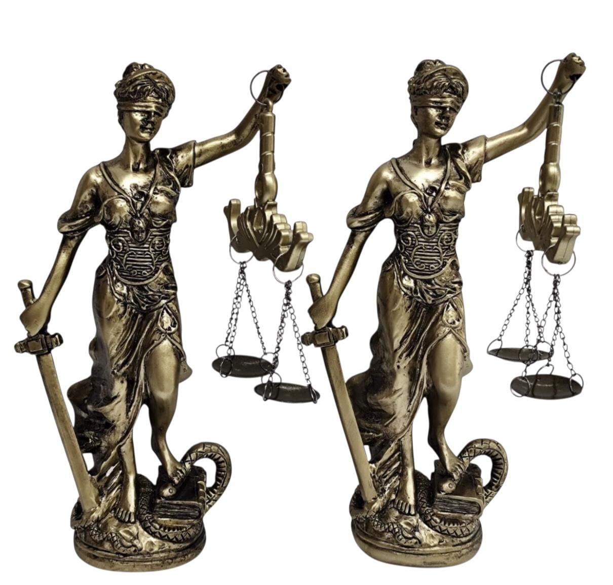 Polyester Dekoratif Adalet Tanrıçası Heykeli Biblosu (19 cm)