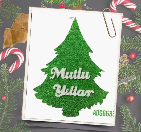 Çam Ağacı Mutlu Yıllar Yılbaşı Çam Ağacı Süsü