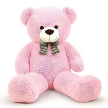 Sevimli Papyonlu Pembe Peluş Oyuncak Ayıcık