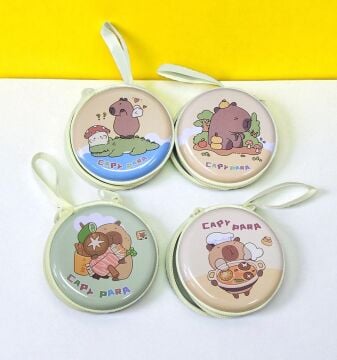 Sevimli Capybara Tasarımlı Bozuk Para Çocuk Cüzdanı Anahtarlık