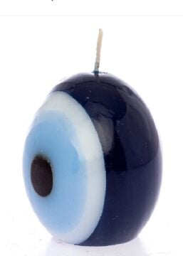 Dekoratif Nazar Boncuklu Top Mum (6 cm)