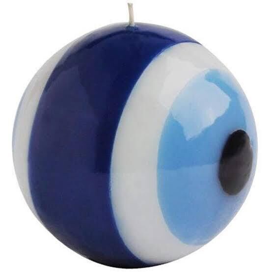 Dekoratif Nazar Boncuklu Top Mum (10 cm)