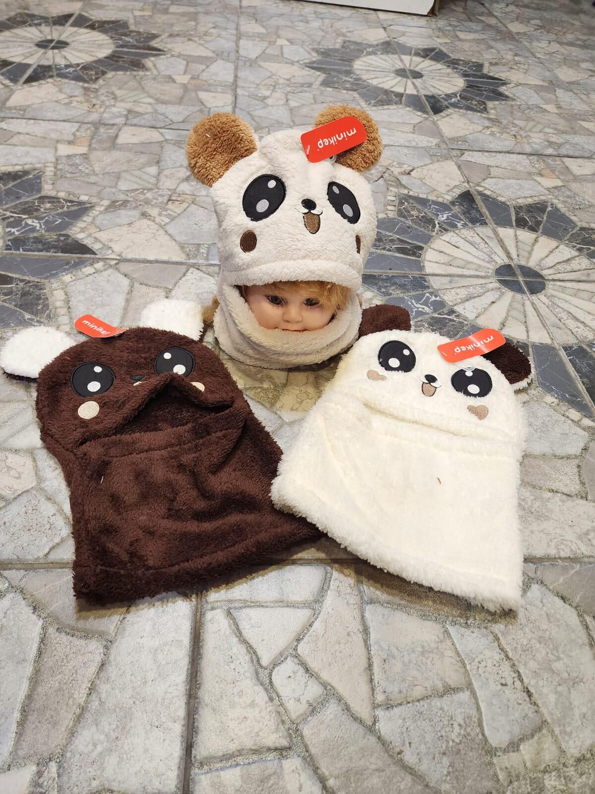 Çocuk Sevimli Tavşan Kulaklı Peluş Boyunluklu Bere