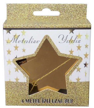 Yıldız Metalize Parlak Gold Şeklinde Uzar Süs