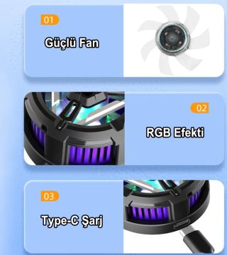 S10 Manyetik Işıklı Hızlı Buzlu Soğutma Cep Telefonu Fanı
