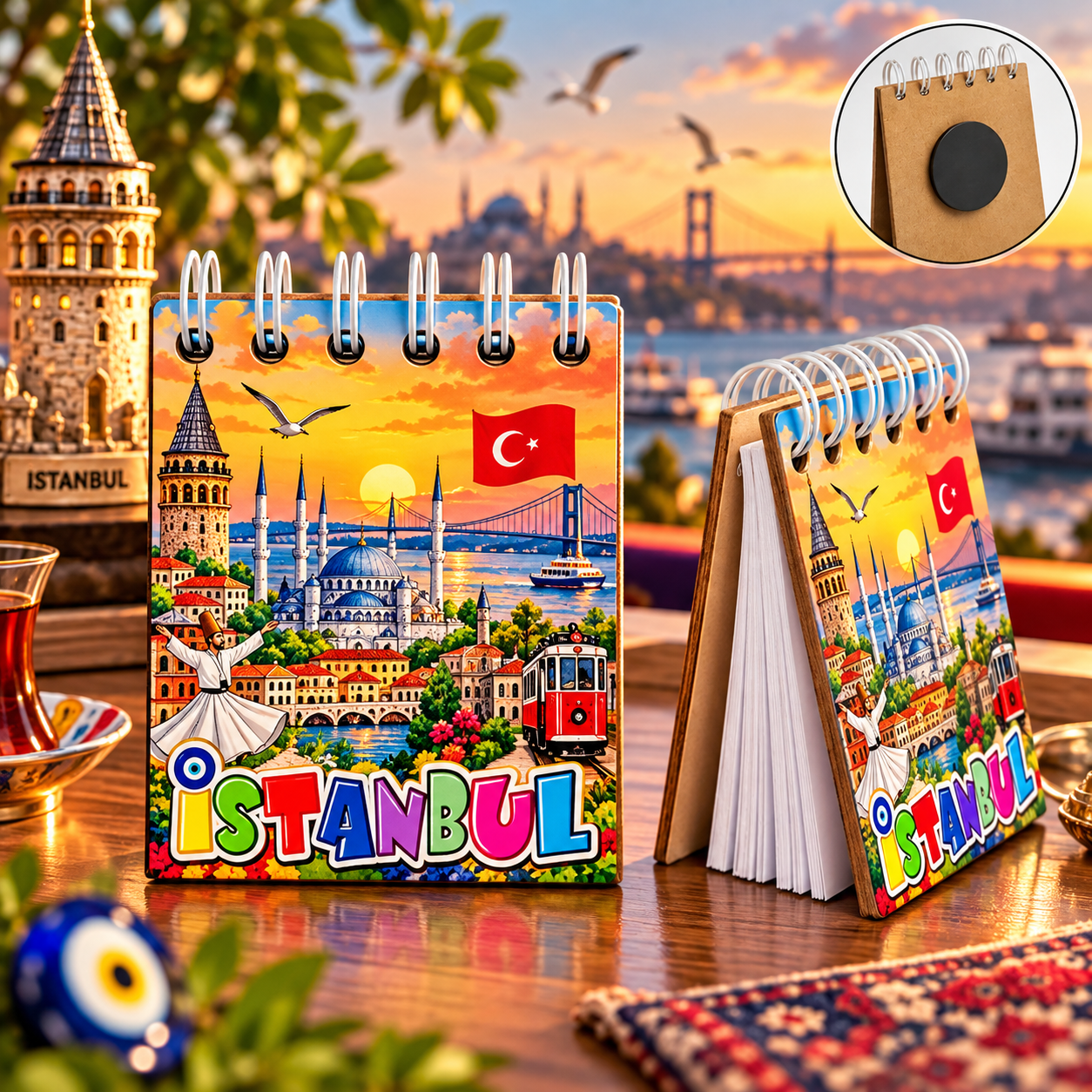 İstanbul Temalı Not Defteri Tasarımlı Magnet
