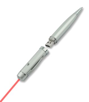Kırmızı Lazer Işıklı 16 GB Gri Flash Bellek Kalem