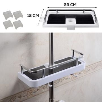 Metal Korumalı Banyo Duş Sabunluk Şampuan Rafı